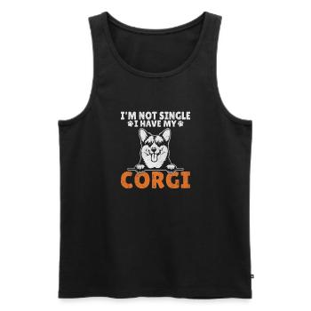 Corgi Gifts for Corgi Lovers - Men's Premium Organic Tank Top - black - Front - Michal (187cm)