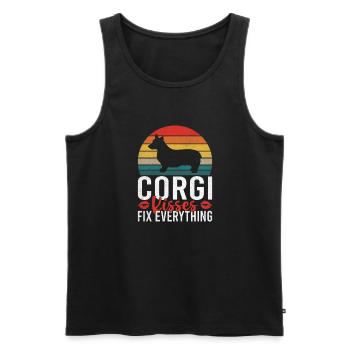 Corgi Gifts for Corgi Lovers - Men's Premium Organic Tank Top - black - Front - Michal (187cm)