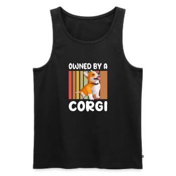 Cadeaux de corgi pour les amateurs de corgi - Débardeur bio Premium Homme - noir - Devant - Michal (187cm)