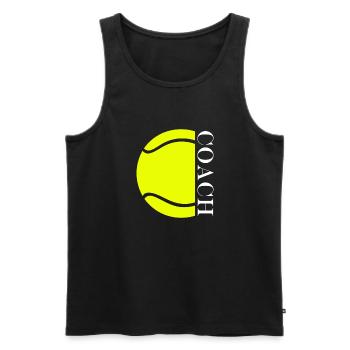 Tennis Coach - Men's Premium Organic Tank Top - black - Front - AI Model Male 178 light (178cm)