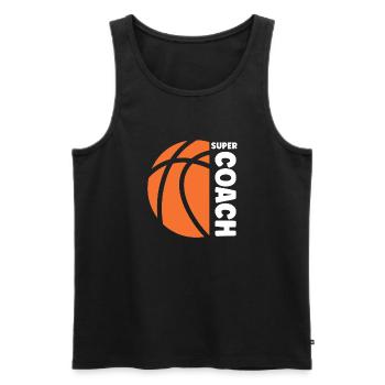Coach de Basketball - Men's Premium Organic Tank Top - black - Front - AI Model Male 178 light (178cm)