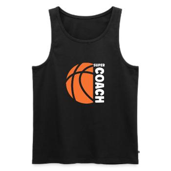 Coach de Basketball - Men's Premium Organic Tank Top - black - Front - AI Model Male 178 light (178cm)