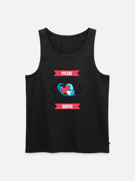 Pflege braucht Herz - Männer Premium Bio Tank Top - Schwarz