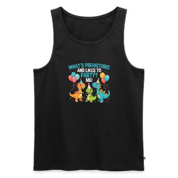 Dinosaur Party Decorations - Men's Premium Organic Tank Top - black - Front - AI Model Male 178 light (178cm)