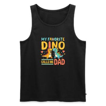 Dinosaur Party Decorations - Men's Premium Organic Tank Top - black - Front - AI Model Male 178 light (178cm)