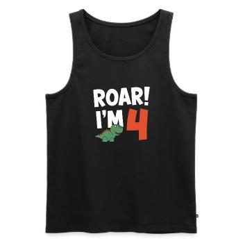 Dinosaur Party Decorations - Men's Premium Organic Tank Top - black - Front - AI Model Male 178 light (178cm)