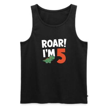 Dinosaur Party Decorations - Men's Premium Organic Tank Top - black - Front - AI Model Male 178 light (178cm)