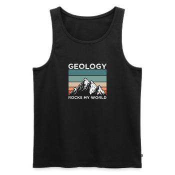 Geologist Rocks My World - Men's Premium Organic Tank Top - black - Front - Michal (187cm)