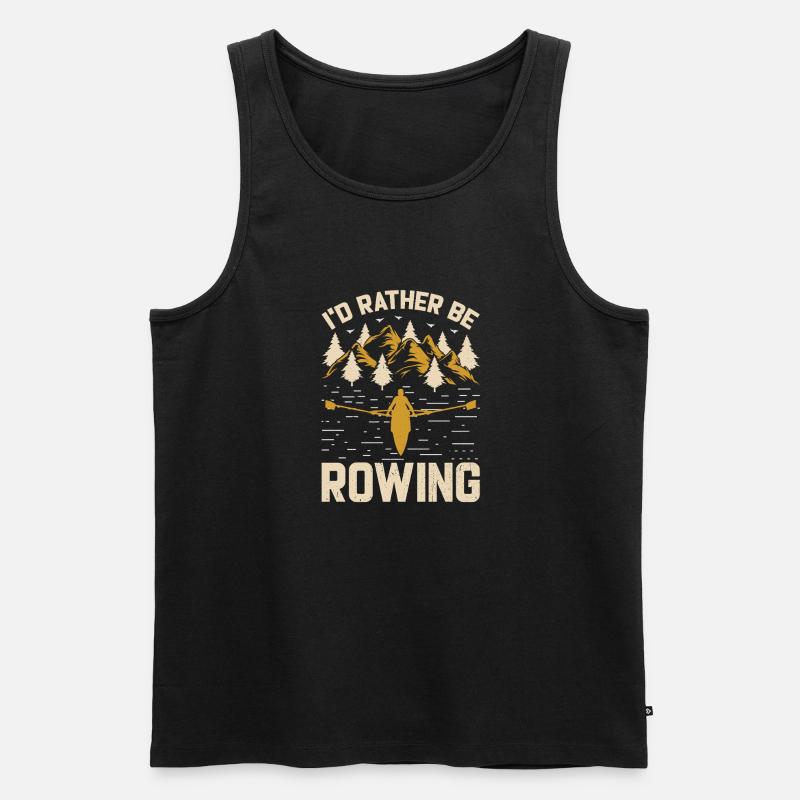 Rather Be Rowing - Men's Premium Organic Tank Top - black