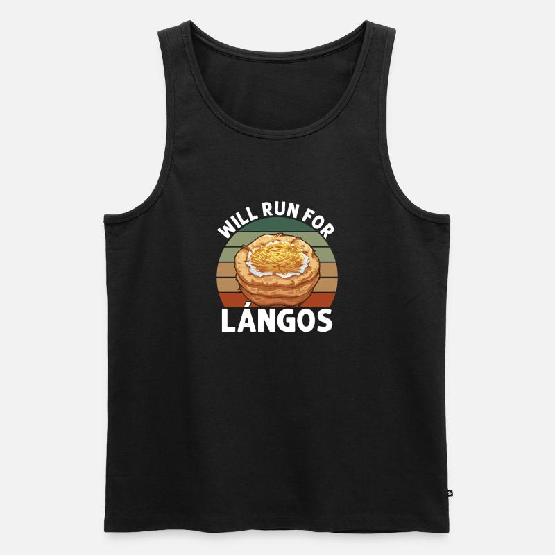 Run For Langos - Männer Premium Bio Tank Top - Schwarz