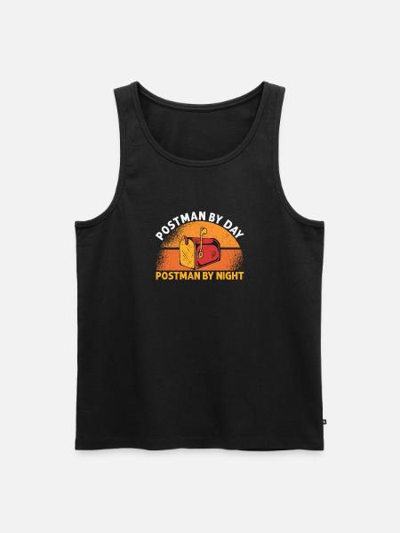 Postman By Day - Men's Premium Organic Tank Top - black