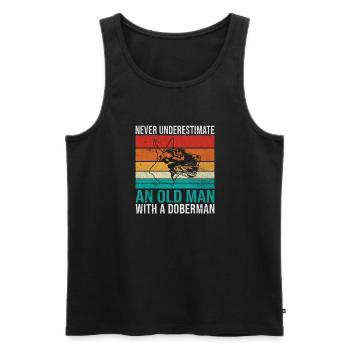 Cadeaux Doberman - Débardeur bio Premium Homme - noir - Devant - Michal (187cm)
