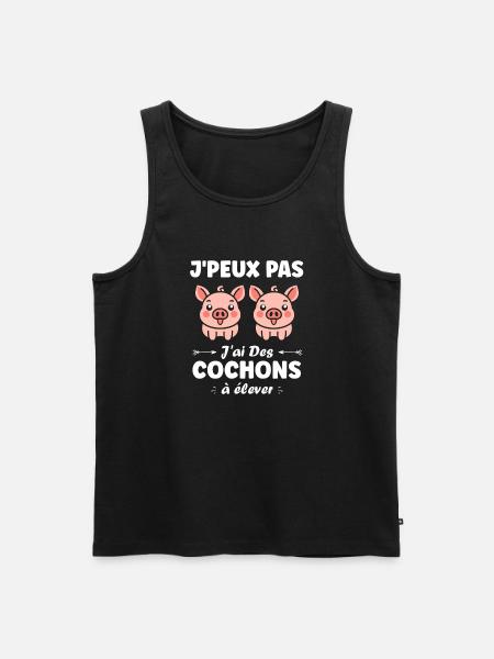 cochon - Débardeur bio Premium Homme - noir