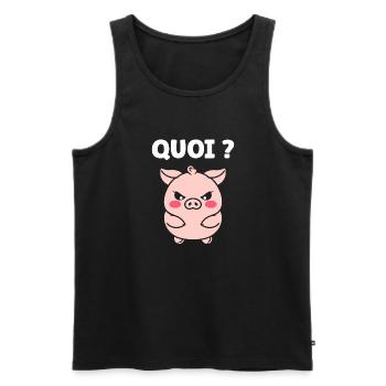 cochon - Débardeur bio Premium Homme - noir - Devant - Michal (187cm)