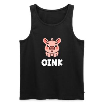 cochon - Débardeur bio Premium Homme - noir - Devant - Michal (187cm)