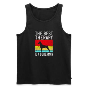 Doberman Gifts - Männer Premium Bio Tank Top - Schwarz - Vorne - Michal (187cm)