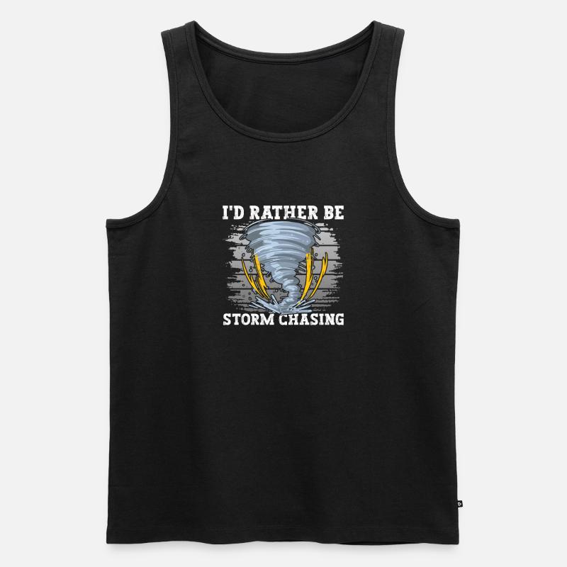 Tornado Sturm Jäger - Männer Premium Bio Tank Top - Schwarz