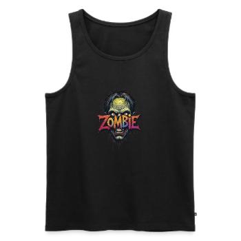 Zombie-Kopf - Männer Premium Bio Tank Top - Schwarz - Vorne - AI Model Male 178 light (178cm)