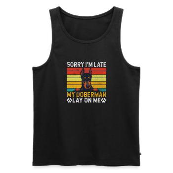 Doberman Gifts - Männer Premium Bio Tank Top - Schwarz - Vorne - Michal (187cm)