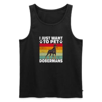 Doberman Gifts - Männer Premium Bio Tank Top - Schwarz - Vorne - Michal (187cm)