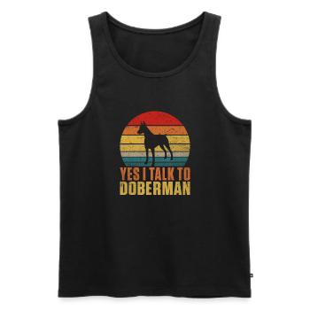 Doberman Gifts - Männer Premium Bio Tank Top - Schwarz - Vorne - Michal (187cm)