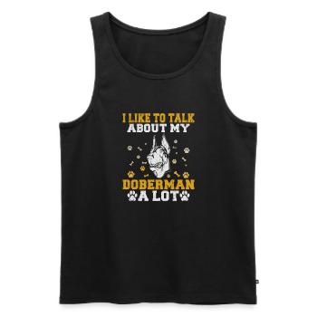 Doberman Gifts - Männer Premium Bio Tank Top - Schwarz - Vorne - Michal (187cm)