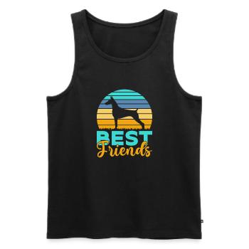 Doberman Gifts - Männer Premium Bio Tank Top - Schwarz - Vorne - Michal (187cm)