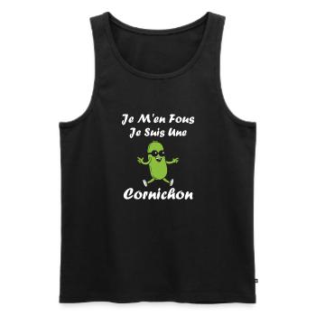Humour Cornichon - Débardeur bio Premium Homme - noir - Devant - Michal (187cm)