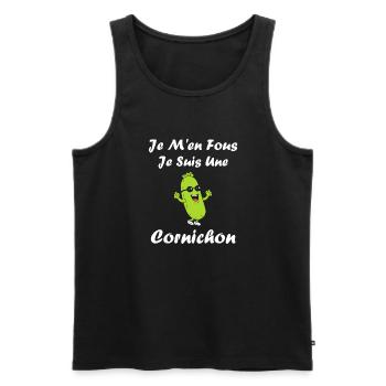 Humour Cornichon - Débardeur bio Premium Homme - noir - Devant - Michal (187cm)