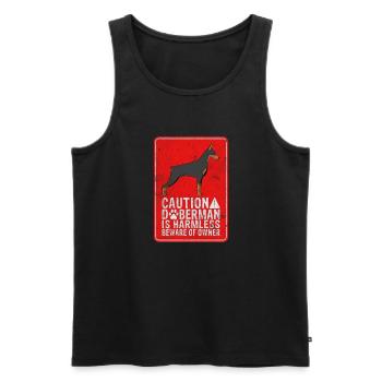 Doberman Gifts - Männer Premium Bio Tank Top - Schwarz - Vorne - Michal (187cm)