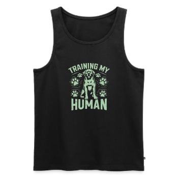 Dog Dad Gifts for Men - Männer Premium Bio Tank Top - Schwarz - Vorne - Michal (187cm)