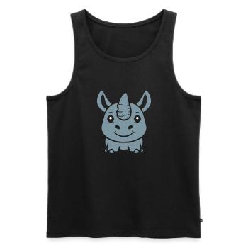 Nashorn - Männer Premium Bio Tank Top - Schwarz - Vorne - Michal (187cm)