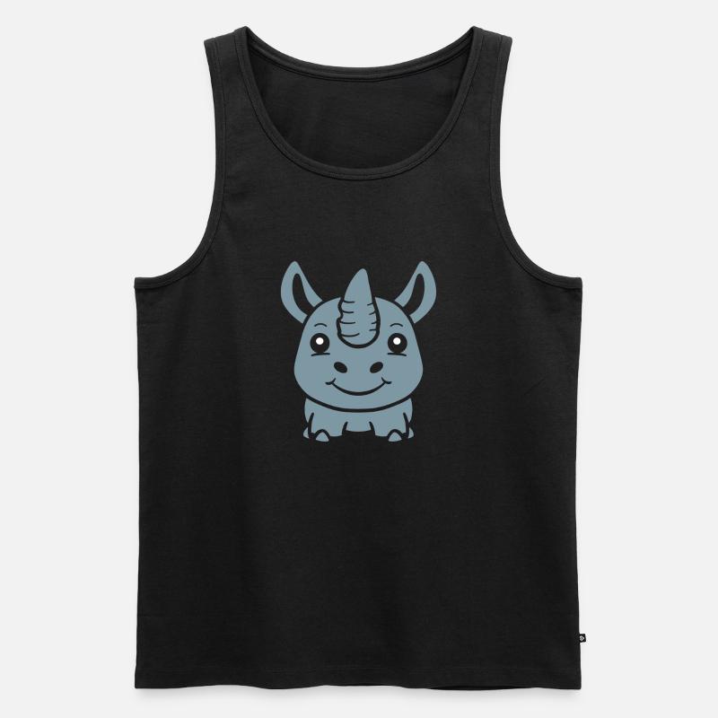 Nashorn - Männer Premium Bio Tank Top - Schwarz