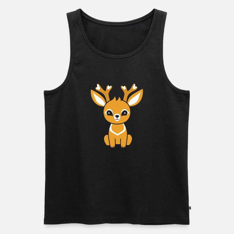 Reh - Männer Premium Bio Tank Top - Schwarz
