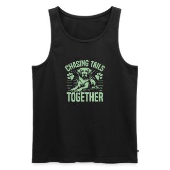 Dog Dad Gifts for Men - Männer Premium Bio Tank Top - Schwarz - Vorne - AI Model Male 178 light (178cm)