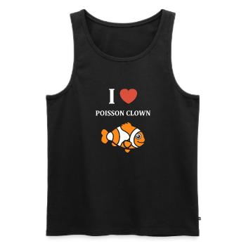 Humour Poisson rouge - Débardeur bio Premium Homme - noir - Devant - AI Model Male 178 light (178cm)