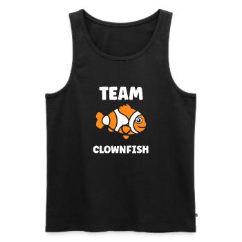 Humour Poisson rouge - Débardeur bio Premium Homme - noir - Devant - AI Model Male 178 light (178cm)