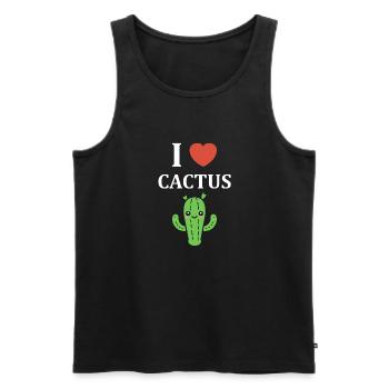 Cactus - Men's Premium Organic Tank Top - black - Front - Michal (187cm)