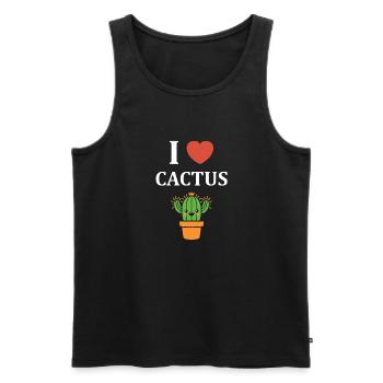 Cactus - Men's Premium Organic Tank Top - black - Front - Michal (187cm)