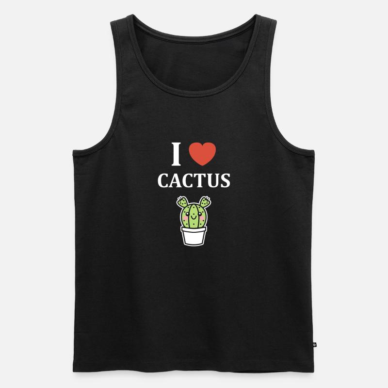 Kaktus - Männer Premium Bio Tank Top - Schwarz