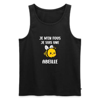 Abeille - Débardeur bio Premium Homme - noir - Devant - Michal (187cm)