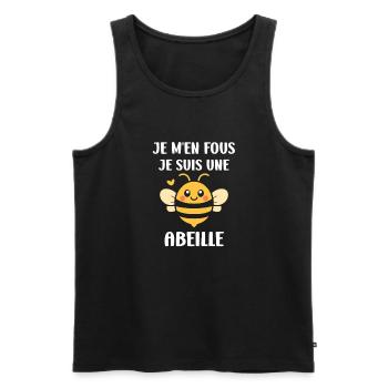 Abeille - Débardeur bio Premium Homme - noir - Devant - Michal (187cm)