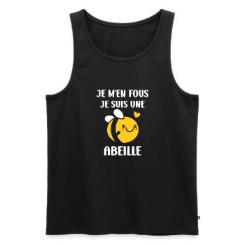 Abeille - Débardeur bio Premium Homme - noir - Devant - Michal (187cm)
