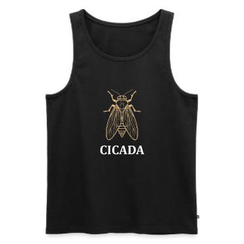 cicada - Men's Premium Organic Tank Top - black - Front - AI Model Male 178 light (178cm)