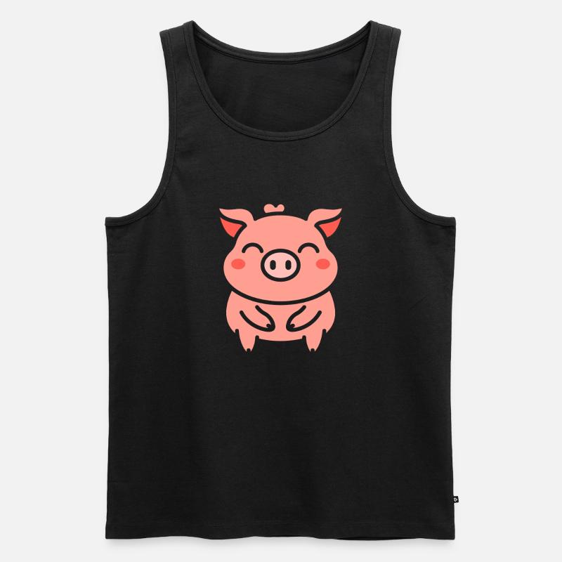 Schwein - Männer Premium Bio Tank Top - Schwarz