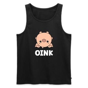 cochon - Débardeur bio Premium Homme - noir - Devant - Michal (187cm)