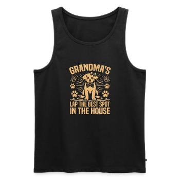 Cadeaux de grand-mère pour chien - Débardeur bio Premium Homme - noir - Devant - Michal (187cm)