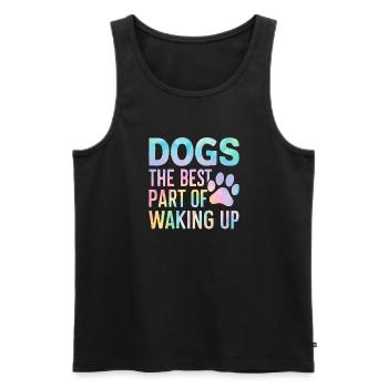 Cadeaux de grand-mère pour chien - Débardeur bio Premium Homme - noir - Devant - Michal (187cm)