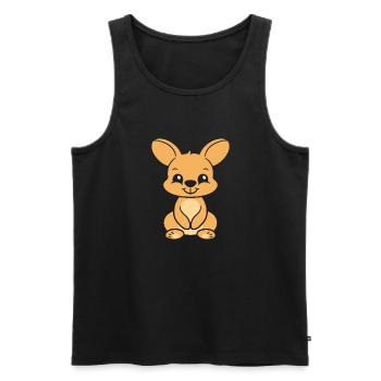 Wallaby - Männer Premium Bio Tank Top - Schwarz - Vorne - AI Model Male 178 light (178cm)