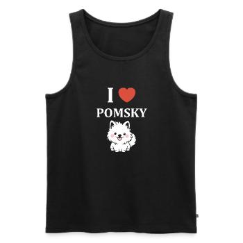 Pomsky - Men's Premium Organic Tank Top - black - Front - AI Model Male 178 light (178cm)